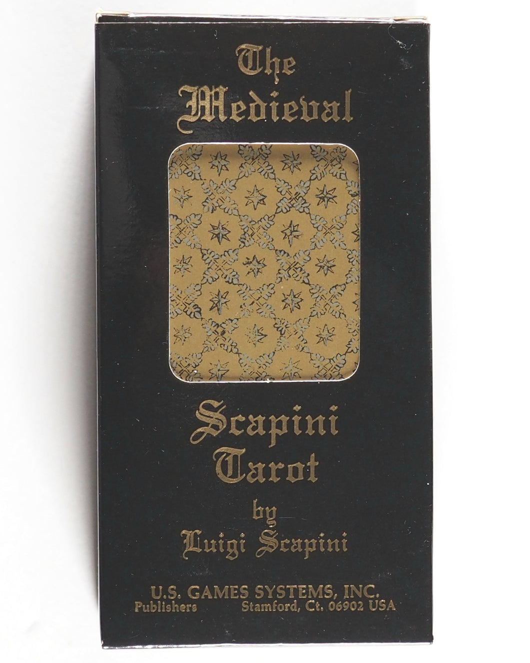 Medieval Scapini Tarot. Luigi Scapini. U.S. Games Systems Inc. SM78. Printed in Switzerland by A.G. Muller. 1985. ISBN 0880790318.