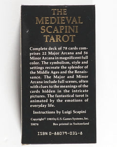 Medieval Scapini Tarot. Luigi Scapini. U.S. Games Systems Inc. SM78. Printed in Switzerland by A.G. Muller. 1985. ISBN 0880790318.