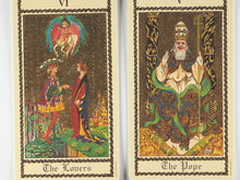 Load image into Gallery viewer, Medieval Scapini Tarot. Luigi Scapini. U.S. Games Systems Inc. SM78. Printed in Switzerland by A.G. Muller. 1985. ISBN 0880790318.
