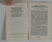 Load image into Gallery viewer, Traveller's Tarot. A.E. Waite. Artist Pamela Coleman Smith. Rider &amp; Co. 1975.
