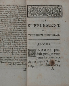 Bordelon, Laurent (1653-1730). Le supplément de Tasse rouzi friou titave. Aux Femmes ou aux Maris, pour donner à leurs Femmes. 1713, Pierre Prault, Paris.