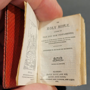 Holy Bible 1896 First Edition. 2nd copy The Holy Bible Containing the Old and New Testaments Majesty's Special Command.     Translated out of the Original Tongues... by His     Bound in gilt stamped red leather. 876pp.