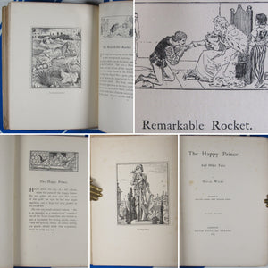 OSCAR WILDE. THE HAPPY PRINCE AND OTHER TALES, Illustrated by Walter Crane & Jacomb Hood. Second edition . David Nutt (Publisher).1889