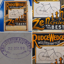 Load image into Gallery viewer, Zenith Cycles ARE THE BEST.&gt;&gt;ORIGINAL CYCLE POSTER ADVERT ARTWORK&lt;&lt; Publication Date: 1892 Condition: Very Good
