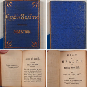 Gems of Health for Young and Old. >>SCARCE MINIATURE BOOK<< BENTLEY, Joseph. Publication Date: 1852