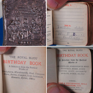 Royal Bijou Birthday Book. A Selection from the Poetical Works of Shakespeare, Wordsworth, Hood, Tennyson, Moore, Burns, Cowper, Scott, Goldsmith, Hemans, Byron, Milton. Publication Date:circa 1900. >>MINIATURE BOOK<<