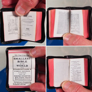 Holy Bible containing the Old and New Testaments.>>MINIATURE BOOK<< [MINIATURE COMPLETE HOLY BIBLE with SHAKESPEARE FAMILY RECORDS. Publication Date: 1919 Condition: Very Good.