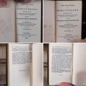 Orations of Demosthenes. Pronounced to excite the Athenians against Philip, King of Macedon; and on Occasions of Public Deliberation. Translated by Thomas Leland. Demosthenes. >>MINIATURE JONES DIAMOND CLASSIC<< Publication Date: 1828