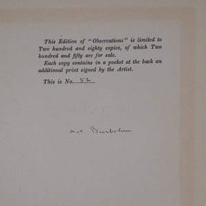 Observations. BEERBOHM, Max. Published by LondonWilliam Heinemann Limited., 1926 Hardcover