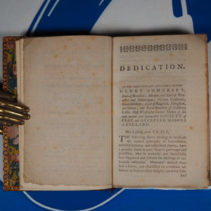 Calcott, Wellins. A Candid Disquisition of the Principles & Practices of the Most Ancient & Honourable Society of Free & Accepted Masons; Printed for the Author by Brother James Dixwell. 1769