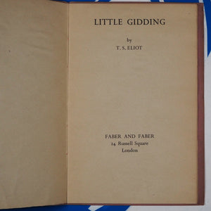 Little Gidding. Eliot, T. S. Published by Faber, UK, 1942. Condition: Very good. Soft cover