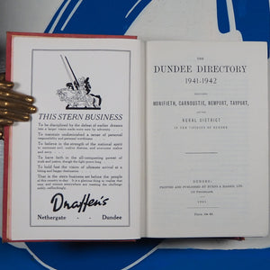 Dundee Directory 1942-1942. Including Monifieth, Carnousite, Newport, Tayport and the rural district in the vicinity of Dundee. Dundee, Nurns & Harris. 1941. In very good  condition.