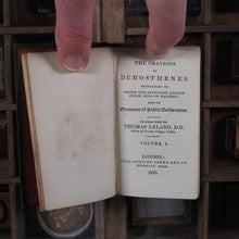 Load image into Gallery viewer, Orations of Demosthenes. Pronounced to excite the Athenians against Philip, King of Macedon; and on Occasions of Public Deliberation. Translated by Thomas Leland. Demosthenes. &gt;&gt;MINIATURE JONES DIAMOND CLASSIC&lt;&lt; Publication Date: 1828
