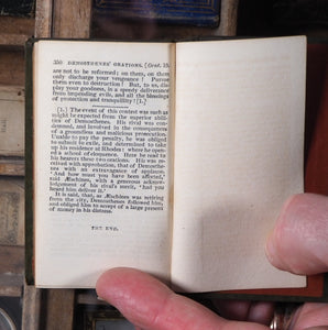 Orations of Demosthenes. Pronounced to excite the Athenians against Philip, King of Macedon; and on Occasions of Public Deliberation. Translated by Thomas Leland. Demosthenes. >>MINIATURE JONES DIAMOND CLASSIC<< Publication Date: 1828