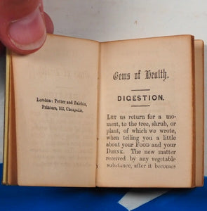 Gems of Health for Young and Old. >>SCARCE MINIATURE BOOK<< BENTLEY, Joseph. Publication Date: 1852