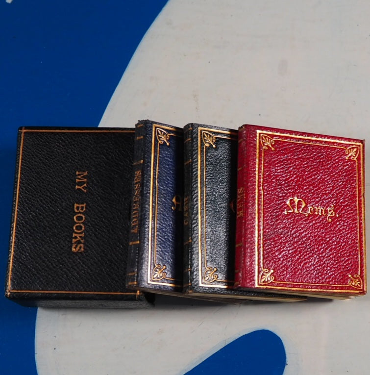 MY BOOKS [Miniature morocco bound aides-memoires]. c1900. In original slipcase. >>MINIATURE BOOK<<