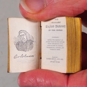 Smallest English Dictionary in the World. Comprising: besides the ordinary and newest words in the language, short explanations of a large number of scientific, philosophical, literary and technical terms. [SOLID SILVER LOCKET].1893. >>MINIATURE BOOK<<