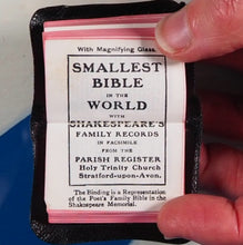 Load image into Gallery viewer, Holy Bible containing the Old and New Testaments.&gt;&gt;MINIATURE BOOK&lt;&lt; [MINIATURE COMPLETE HOLY BIBLE with SHAKESPEARE FAMILY RECORDS. Publication Date: 1919 Condition: Very Good.
