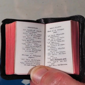 Holy Bible containing the Old and New Testaments.>>MINIATURE BOOK<< [MINIATURE COMPLETE HOLY BIBLE with SHAKESPEARE FAMILY RECORDS. Publication Date: 1919 Condition: Very Good.