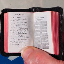 Load image into Gallery viewer, Holy Bible containing the Old and New Testaments.&gt;&gt;MINIATURE BOOK&lt;&lt; [MINIATURE COMPLETE HOLY BIBLE with SHAKESPEARE FAMILY RECORDS. Publication Date: 1919 Condition: Very Good.
