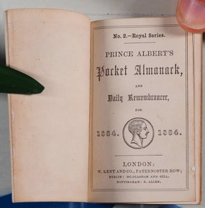 Prince Albert's Pocket Almanack, and Daily Remembrancer for 1864. Albert, Prince.>>RARE MINIATURE ALMANAC<< Publication Date: 1863 CONDITION: VERY GOOD