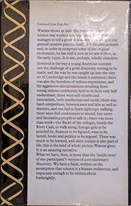 The Double Helix >>>NOBEL PRIZE WINNING FIRST EDITION FIRST IMPRESSION IN DUSTWRAPPER<<<< James D. Watson Publication Date: 1968 Condition: Very Good