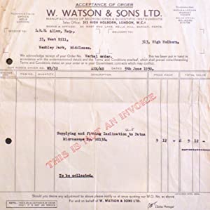 Microscopes and Accessories Illustrated Catalogue Parts 1 + 2.>>>>ASSOCIATED WITH SENIOR FISHERIES SCIENTIST<<<< WATSON W. & Sons Ltd. Publication Date: 1946 Condition: Good