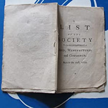 Load image into Gallery viewer, List of the Society for the Encouragement of Arts, Manufactures and Commerce. Publication Date: 1759 Condition: Very Good
